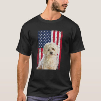 Amerikaanse vlag Maltees Hondenliefhebber Funny 4  T-shirt