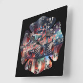 Amerikaanse vlag Maltees kruis brandweerman leven Vierkante Klok (Hoek)