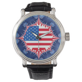 Amerikaanse vlag Mandelbrot Horloge