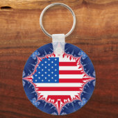Amerikaanse vlag Mandelbrot Sleutelhanger (Achterkant)
