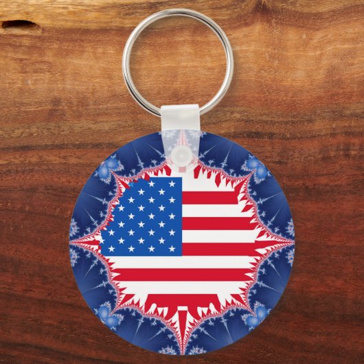 Amerikaanse vlag Mandelbrot Sleutelhanger (Achterkant)