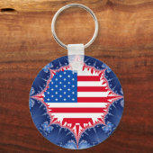 Amerikaanse vlag Mandelbrot Sleutelhanger (Voorkant)