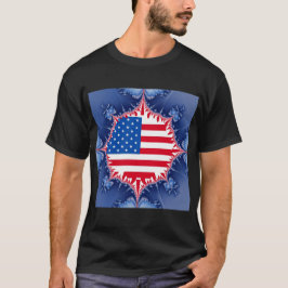 Amerikaanse vlag Mandelbrot T-shirt