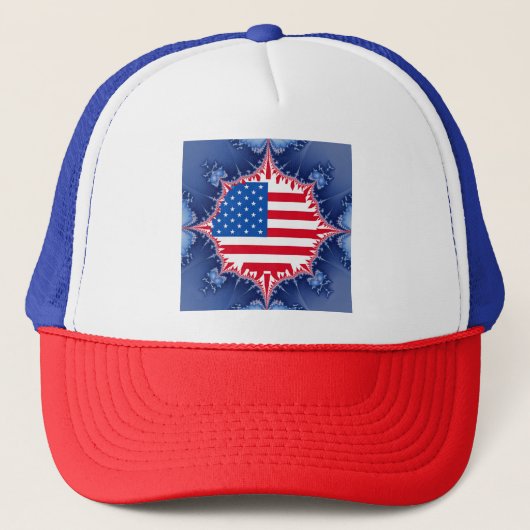 Amerikaanse vlag Mandelbrot Trucker Pet (Voorkant)