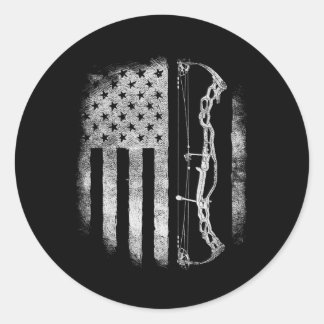 Amerikaanse vlag Mannen Archer Ronde Sticker