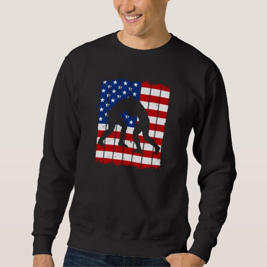 Amerikaanse vlag mannen worstelen trui (Voorkant)