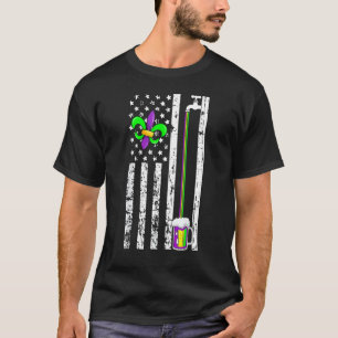 Amerikaanse vlag Mardi Gras Carnival Parade Masque T-shirt