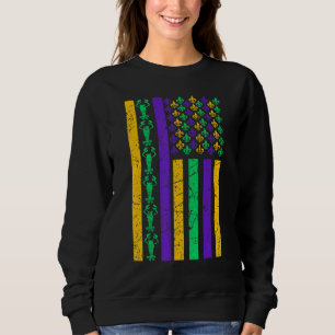 Amerikaanse vlag Mardi Gras Costume Mardi Gras Cra Trui