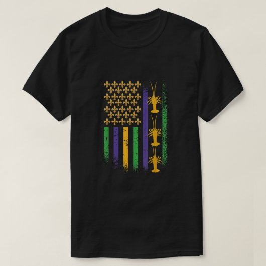 Amerikaanse vlag Mardi Gras Crawfish USA T-shirt (Design voorkant)