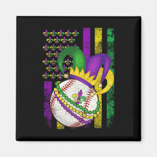Amerikaanse vlag Mardi Gras Fleur de Lis Bysell LL Magneet