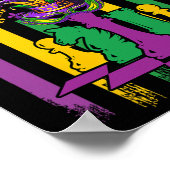 Amerikaanse vlag Mardi Gras Schaakspeler Team Funn Poster (Hoek)