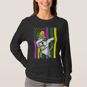 Amerikaanse vlag Mardi Gras Schnauzer Dog festival T-shirt