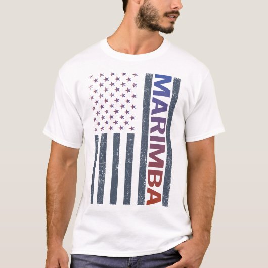Amerikaanse vlag Marimba T-shirt (Voorkant)