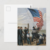 Amerikaanse Vlag  Marine Schilderkunst Briefkaart (Voorkant / Achterkant)