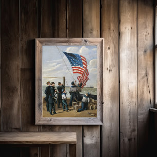 Amerikaanse Vlag Marine Schilderkunst Foto Afdruk