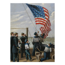 Amerikaanse Vlag  Marine Schilderkunst Perfect Poster