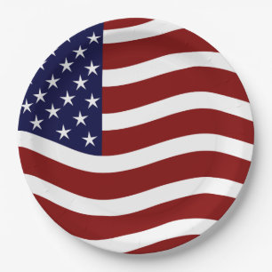 Amerikaanse vlag Mark 9" Partij Borden – USA Pride Papieren Bordje