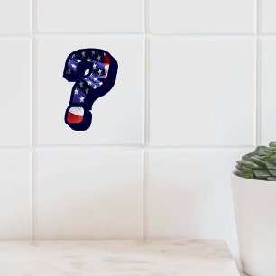 Amerikaanse vlag Mark LG Photo Ceramic Tegel Tegeltje