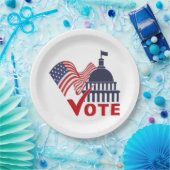 Amerikaanse vlag, Mark Paper Plating Papieren Bordje (Feest)