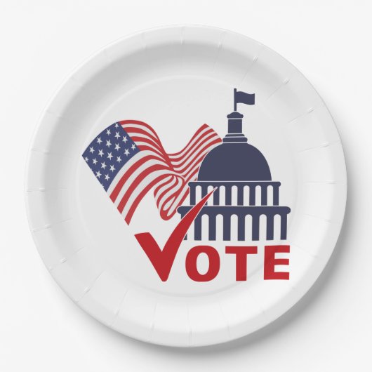 Amerikaanse vlag, Mark Paper Plating Papieren Bordje (Voorkant)