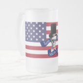 Amerikaanse vlag matglas bierpul (Voorkant links)