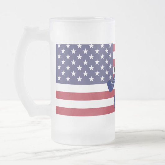 Amerikaanse vlag matglas bierpul (Links)