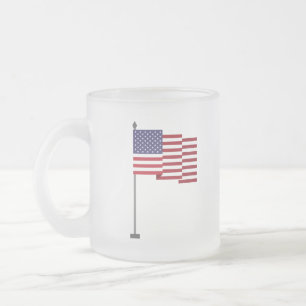 Amerikaanse vlag matglas koffiemok