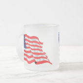 Amerikaanse vlag matglas koffiemok (Voorkant links)