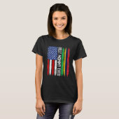 Amerikaanse vlag & Mauritius vlag Beste mama ooit  T-shirt (Voorkant volledig)