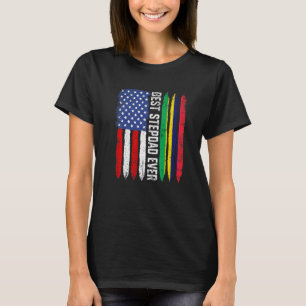 Amerikaanse vlag & Mauritius vlag beste stiefvader T-shirt