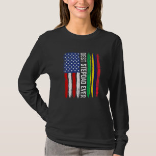 Amerikaanse vlag & Mauritius vlag beste stiefvader T-shirt