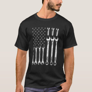 Amerikaanse vlag Mechanic Patriotic WFrench Repair T-shirt