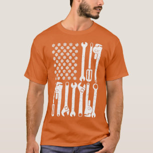 Amerikaanse Vlag Mechanic Wright Patriotic Auto Te T-shirt