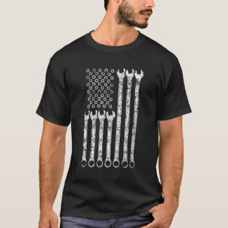 Amerikaanse vlag Mechanic Wull Gift Mannen Wom T-shirt