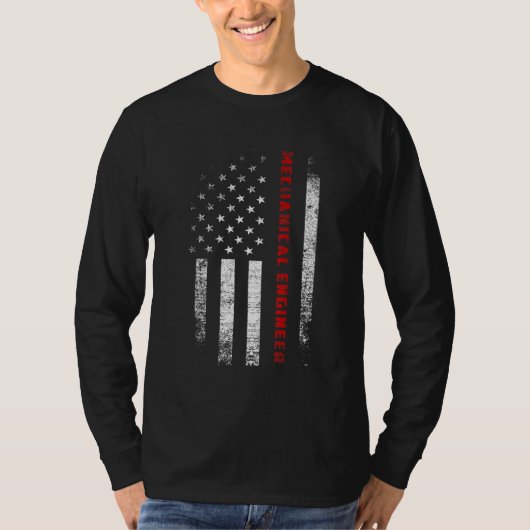 -Amerikaanse Vlag Mechanical Engineer Apparel T-shirt (Voorkant)