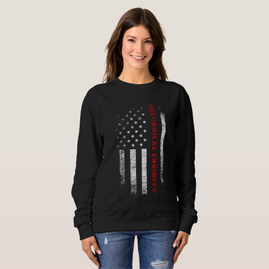 -Amerikaanse Vlag Mechanical Engineer Apparel Trui (Voorkant volledig)