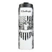 Amerikaanse vlag Mechanische Vredesteken Thermosbeker (Voorkant)