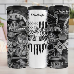 Amerikaanse vlag Mechanische Vredesteken Thermosbeker