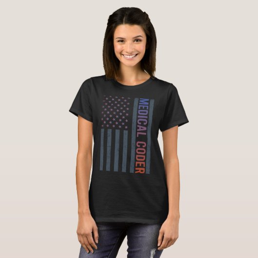 Amerikaanse vlag - medische code t-shirt (Voorkant volledig)