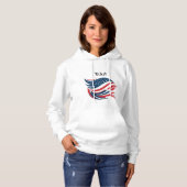Amerikaanse vlag meisje hoodie (Voorkant volledig)