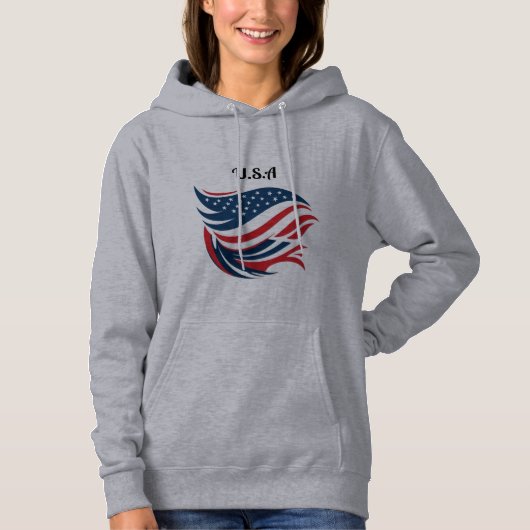 Amerikaanse vlag meisje hoodie (Voorkant)