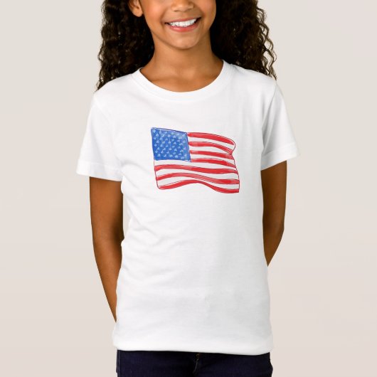 Amerikaanse vlag meisje's t-shirt (Voorkant)