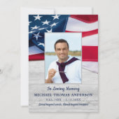 Amerikaanse vlag Memorial Army Funeral Bedankkaart (Voorkant)