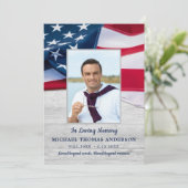 Amerikaanse vlag Memorial Army Funeral Bedankkaart (Staand voorkant)