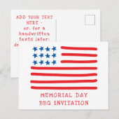 Amerikaanse vlag - Memorial Day BBQ uitnodiging (Voorkant / Achterkant)