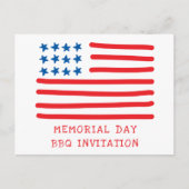 Amerikaanse vlag - Memorial Day BBQ uitnodiging (Voorkant)