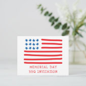 Amerikaanse vlag - Memorial Day BBQ uitnodiging (Staand voorkant)