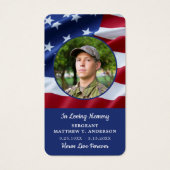Amerikaanse vlag Memorial Fallen Soldier Prayer Ka Visitekaartje (Voorkant)