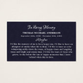  Amerikaanse vlag Memorial Funeral Prayer Kaart (Achterkant)