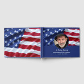 Amerikaanse vlag Memorial Photo Patriotic Funeral Gastenboek (Volledig)